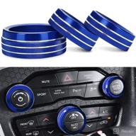 🔵 premium auprite climate control knob covers for dodge challenger, charger, chrysler 300 300s & ram - blue, 3pcs/set logo