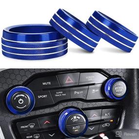 img 4 attached to 🔵 Premium Auprite Climate Control Knob Covers for Dodge Challenger, Charger, Chrysler 300 300s & Ram - Blue, 3pcs/Set