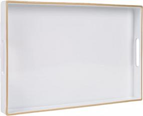 img 4 attached to Add A Touch Of Elegance With MAONAME’S Modern White Decorative Tray For Coffee Table And Ottoman