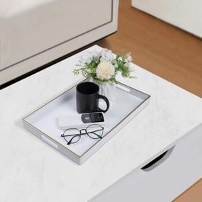 img 2 attached to Add A Touch Of Elegance With MAONAME’S Modern White Decorative Tray For Coffee Table And Ottoman