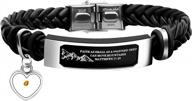 stylish leather wristband bracelet with inspiring faith quote from matthew 17:20 logo