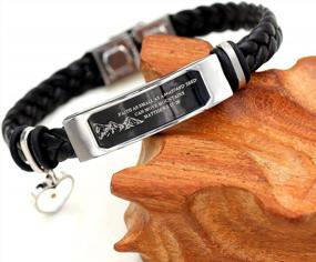img 2 attached to Stylish Leather Wristband Bracelet With Inspiring Faith Quote From Matthew 17:20