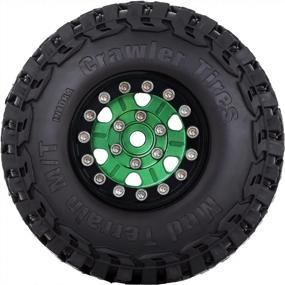 img 1 attached to Upgrade Your 1/24 RC Crawler With INJORA RC 1.0 Tires Aluminum Beadlock Wheel & Soft Rubber Tires Set In Black & Green