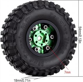 img 2 attached to Обновите свой радиоуправляемый гусеничный трактор 1/24 с шинами INJORA RC 1.0, алюминиевыми колесами с замком и мягкими резиновыми шинами черного и зеленого цветов