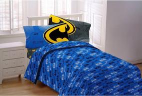 img 1 attached to 🦇 Batman Glowing Bat Logo Symbol Twin Sheet Set - 3 Pieces