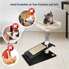 img 1 attached to 🐱 Premium 19-Inch Cat Tree Perch with Scratching Posts and Plush Bed - Furniture Play House Activity Center for Cats - Ideal Pet Supplies to Complement Your Home