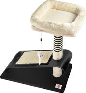 🐱 premium 19-inch cat tree perch with scratching posts and plush bed - furniture play house activity center for cats - ideal pet supplies to complement your home logo