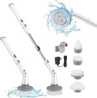 🔌 sweepulire electric spin scrubber al6-w pro: cordless household cleaning brush with extension arm, 4 brush heads, power shower scrubber for bathroom tile floor wall grout bathtub logo