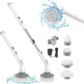 img 4 attached to 🔌 Sweepulire Electric Spin Scrubber AL6-W Pro: Cordless Household Cleaning Brush with Extension Arm, 4 Brush Heads, Power Shower Scrubber for Bathroom Tile Floor Wall Grout Bathtub