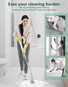 img 1 attached to 🔌 Sweepulire Electric Spin Scrubber AL6-W Pro: Cordless Household Cleaning Brush with Extension Arm, 4 Brush Heads, Power Shower Scrubber for Bathroom Tile Floor Wall Grout Bathtub