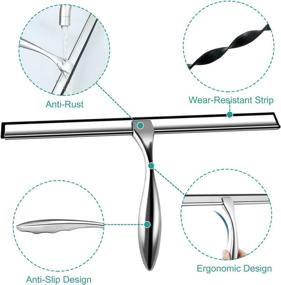 img 2 attached to Shower Squeegee 12 Inch Windows Adhesive