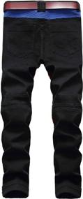 img 3 attached to Men'S Straight Slim Fit Ripped Distressed Jeans With Patches Pants By Enrica