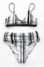 img 3 attached to 👙 CUPSHE Women's Bowknot Shirred Swimsuit: Chic Swimwear and Cover Ups for Women