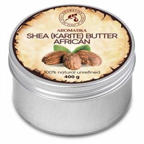 img 4 attached to Revitalize Your Skin And Hair With 100% Pure & Natural Unrefined Shea Butter From Ghana - AROMATIKA 14.1 Oz In Aluminium Jar