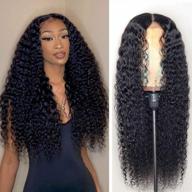 natural black brazilian virgin hair wig: deep wave 4x4 lace closure with hd transparent lace front, 180% density, pre-plucked with baby hair, 16 inch length logo