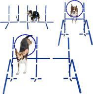 jiorola dog agility training equipment kit - indoor & outdoor obstacle course set for large & small dogs - includes jumps, hoop, weave poles - interactive exercise and backyard workout - 3 combinations logo