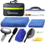 🚗 nhowin car detailing wash kit - complete car cleaning supplies and interior care set with microfiber cleaning towel, car wash mitt, duster, squeegee, tire brush, window scraper & stone hook логотип