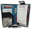 blue waitress server book with 10 pockets, wine opener, and flashlight - ideal organizer for restaurant staff to hold receipts, money, guest checks, and pens logo
