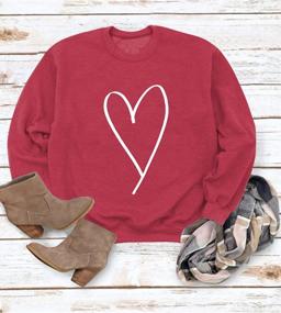 img 2 attached to Plus Size YMING Women'S Heart Print Sweatshirt For Fall - Casual Long Sleeve Pullover With Crew Neck, Perfect For Valentine'S Day And Any Occasion