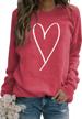 plus size yming women's heart print sweatshirt for fall - casual long sleeve pullover with crew neck, perfect for valentine's day and any occasion logo