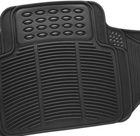 img 1 attached to 🚗 BDK Heavy Duty Rugged Ridged Rubber Rear Floor Mats: All Weather Protection for Trucks, Cars, Sedans, and SUVs