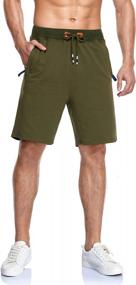 img 4 attached to Men'S Shorts: YnimioAOX Casual Workout Sports With Zipper Pockets