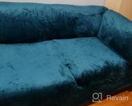 img 1 attached to 🛋️ Stretch Velvet Sofa Slipcovers: 3-Piece Set for 2 Cushion Sofas, Soft & Machine Washable, with Individual Seat Cushion Covers - Medium, Blue review by Joe Greiner