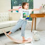 hajack 35-дюймовая деревянная доска для баланса wobbel curvy rocker board для детей и взрослых - тренировка тела, упражнения, физическая терапия, игрушка для дома и класса логотип