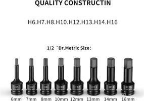 img 2 attached to 8-Piece TUZkozs 1/2-Inch Drive Impact Hex Bit Set - Hex Driver, SAE/Metric, 6-16mm - Cr-Mo Steel, Impact Grade - One-Piece Construction with 1/2-Inch Allen Socket