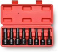 8-piece tuzkozs 1/2-inch drive impact hex bit set - hex driver, sae/metric, 6-16mm - cr-mo steel, impact grade - one-piece construction with 1/2-inch allen socket логотип