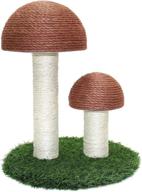 🐱 premium 14.2in mushroom scratching post: sisal covered cat claw scratcher pole, ideal cat furniture scratch post logo