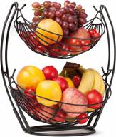 lauchuh hanging fruit bowl for kitchen counter tiered fruit stand for organized fruit and vegetable storage логотип