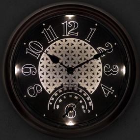 img 1 attached to Farmhouse Series Indoor/Outdoor Wall Clock With Thermometer And Weather Thermometer - Oil Rubbed Bronze Finish And Warm Luminous Light By PresenTime & Co 14