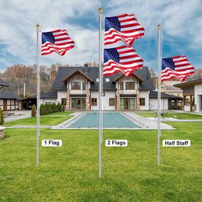 img 2 attached to Upgrade Your Outdoor Space With A 20FT Sectional Flag Pole Kit - Durable 16 Gauge Aluminum Flagpole Kit With Metal Hardware & US Flag For Residential Or Commercial Use In Ground (Silver)