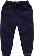 👖 cuteon unisex toddler jogger pants - kids cotton elastic waist winter sweatpants 1-5 years logo