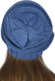 img 2 attached to Warm And Stylish CC Women'S Slouchy Knit Beanie With Cable Detail - Perfect Winter Chunky Hat