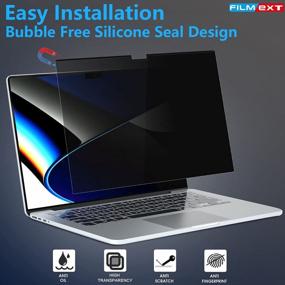 img 2 attached to FILMEXT MacBook Pro 16 Privacy Screen 2021-2022: Magnetic, Anti-Spy, Bubble-Free Protection For Your Laptop