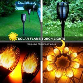img 4 attached to 8Pack Solar Torch Lights Outdoor With Flickering Flame, Halloween Decorations For Garden Yard Patio, Waterproof Solar Powered Outdoor Lights For Halloween Decoration