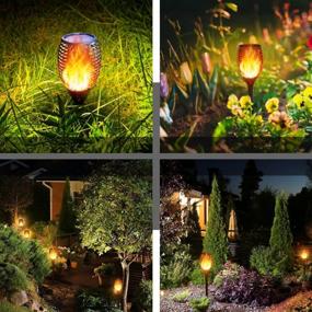 img 1 attached to 8Pack Solar Torch Lights Outdoor With Flickering Flame, Halloween Decorations For Garden Yard Patio, Waterproof Solar Powered Outdoor Lights For Halloween Decoration