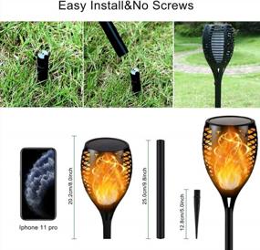 img 3 attached to 8Pack Solar Torch Lights Outdoor With Flickering Flame, Halloween Decorations For Garden Yard Patio, Waterproof Solar Powered Outdoor Lights For Halloween Decoration