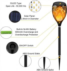 img 2 attached to 8Pack Solar Torch Lights Outdoor With Flickering Flame, Halloween Decorations For Garden Yard Patio, Waterproof Solar Powered Outdoor Lights For Halloween Decoration