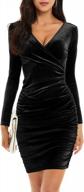 fensace women's wrap v neck velvet dress - perfect for cocktail parties and special occasions! логотип