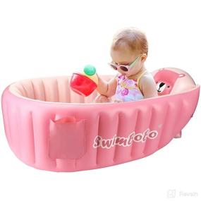 img 4 attached to 👶 Inflatable Baby Bath Tub - Portable, Foldable & Travel-Friendly! Mini Swimming Pool for Infants to Toddler, with Convenient Pink Design