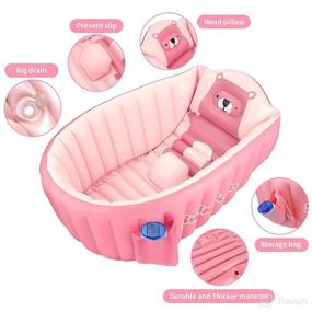 img 3 attached to 👶 Inflatable Baby Bath Tub - Portable, Foldable & Travel-Friendly! Mini Swimming Pool for Infants to Toddler, with Convenient Pink Design