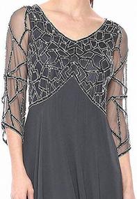 img 2 attached to Kara Womens Sleeve Beaded Silver Women's Clothing : Dresses