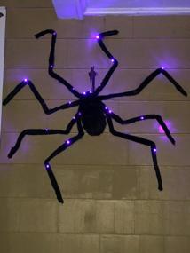 img 1 attached to Get Spooky With SEASONJOY'S 4Ft Giant Light-Up Hairy Black Spiders For Halloween Party Decoration!