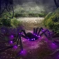get spooky with seasonjoy's 4ft giant light-up hairy black spiders for halloween party decoration! logo