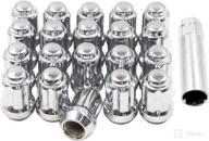 🔒 high-quality chrome 14x1.5 spline lug nuts set of 20 with locking lugs and key - truck nuts accessories for small diameter wheels логотип