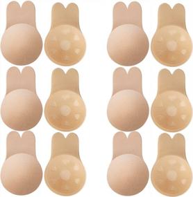 img 4 attached to 6 Pairs Adhesive Bra Invisible Strapless Backless Reusable Nipple Covers For Women - ONE SING Sticky Pasties
