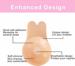 img 3 attached to 6 Pairs Adhesive Bra Invisible Strapless Backless Reusable Nipple Covers For Women - ONE SING Sticky Pasties